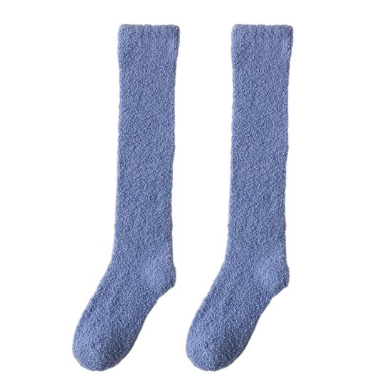 

1 пара женских зимних носков Tihick Coral Fleece, нескользящие, однотонные, теплые, утолщенные, плюшевые, теплые носки для теленка на различные случаи жизни