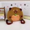 Large Capacity Capybara Shoulder Bag Cute Cartoon Doll Backpack Brown Plush Capybara Daypack  Gifts