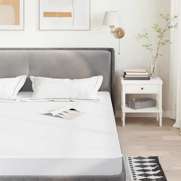 VidaXL Protège-matelas blanc 90x220 cm imperméable,drap de lit,literie,housse de drap-housse,drap-housse,housse de 4100158