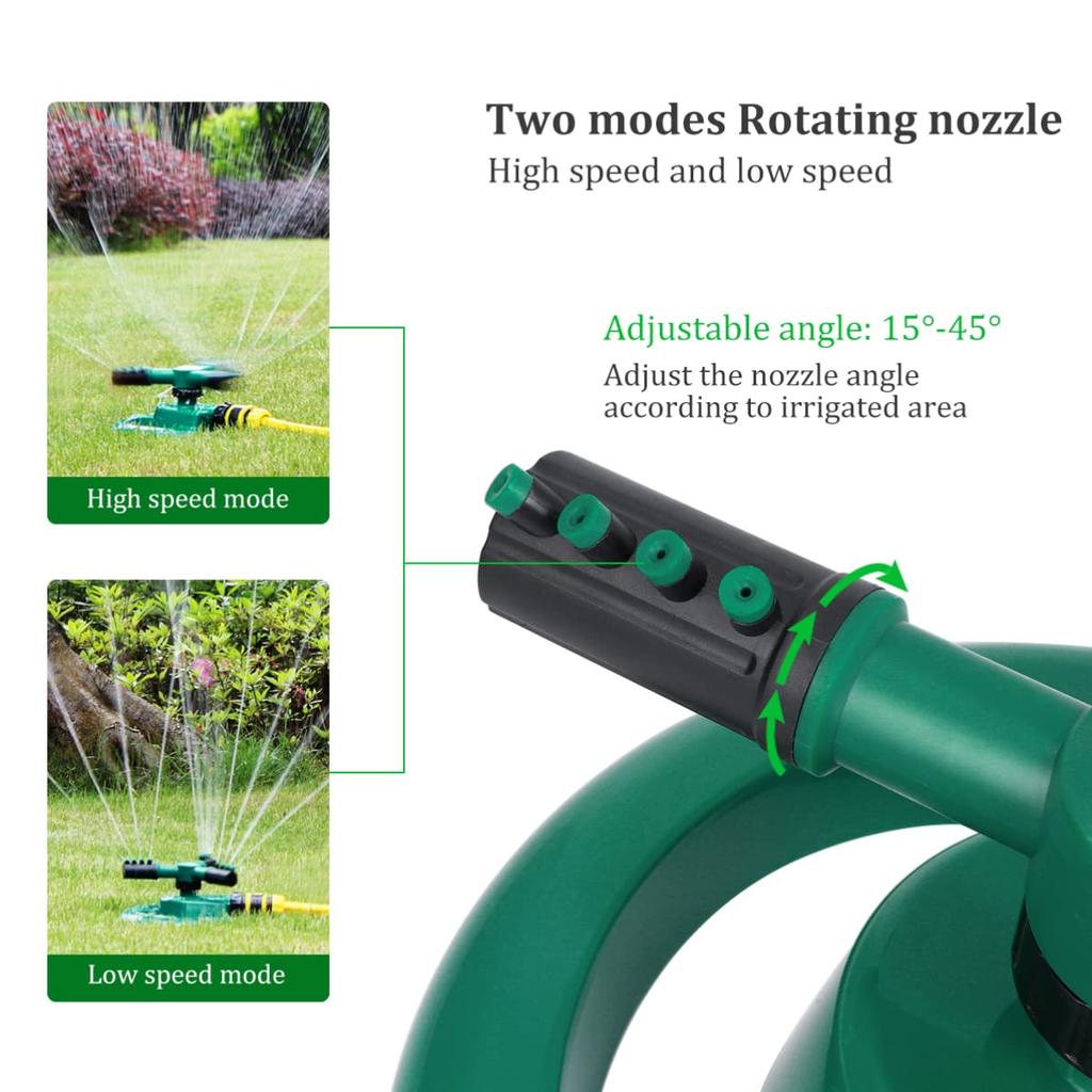 LIOOBO Lawn Sprinkler, Automatic Sprinkler with 360 Degree Rotation, Irrigation, Garden Watering Tool for Gardening, Flower Beds, and Agriculture