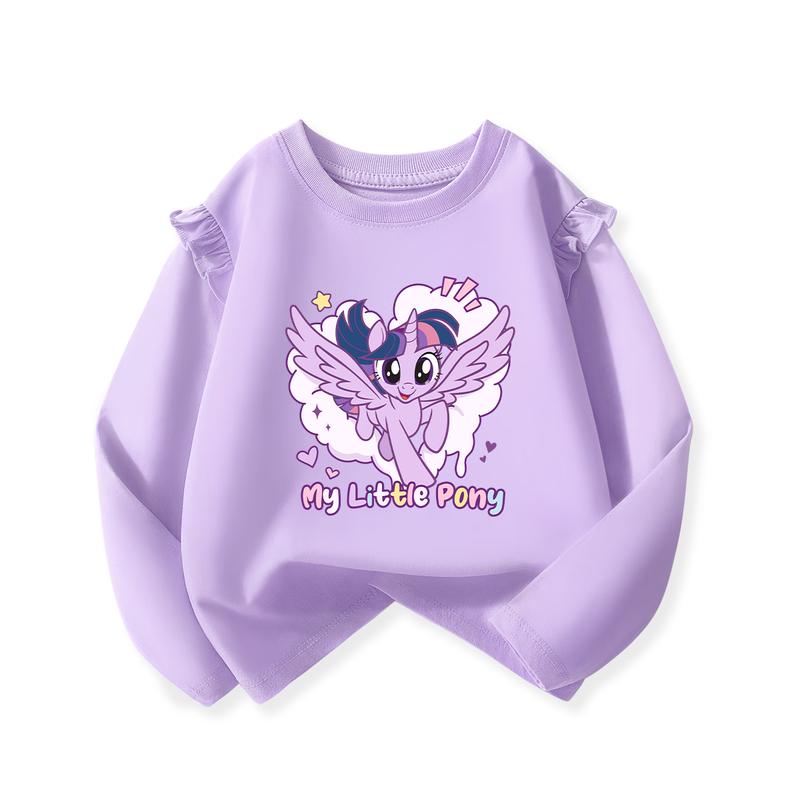 

My Little Pony Girls Ruffle Trim Cotton Long Sleeve T-Shirt 120