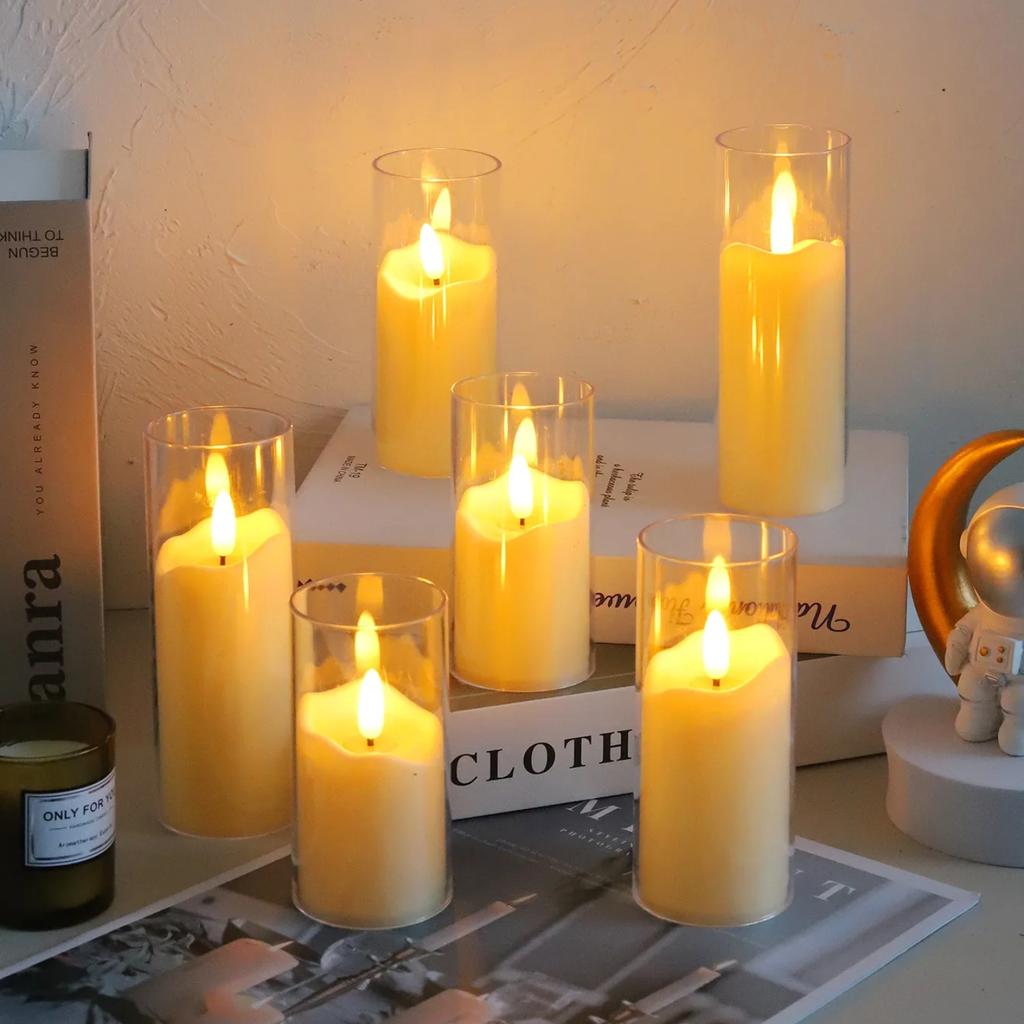 Flameless Electric Candles Light Acrylic Battery Flickering Fake Tealight Candle Halloween Wedding Christmas Decoration 2025 NEW