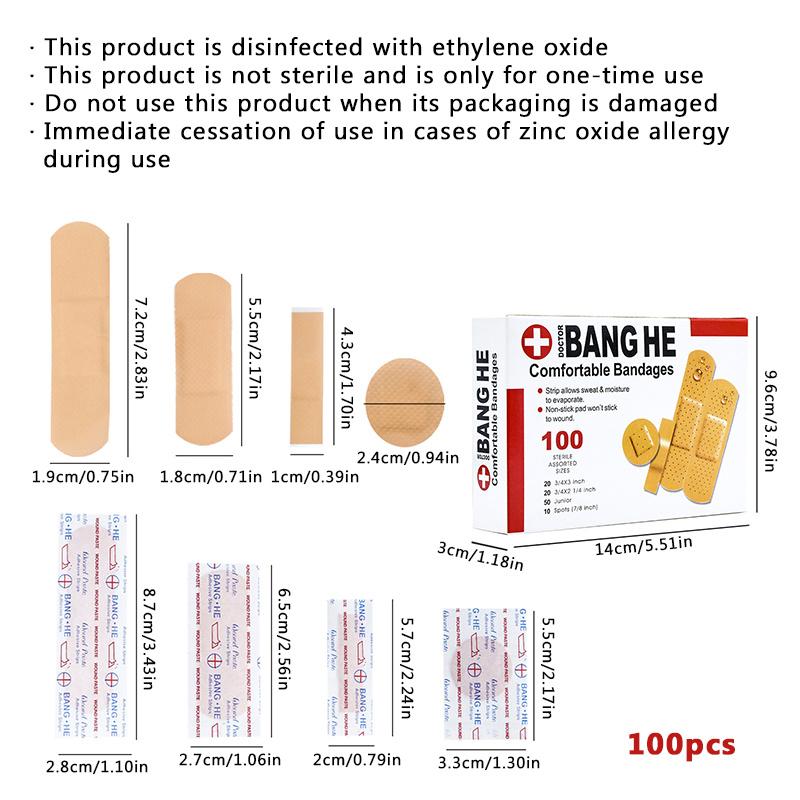 100 teile/los Atmungsaktive Pflaster Wasserdichte Bandage Erste Hilfe Wunde Band Wundpflaster Notfall Kits Bandaids