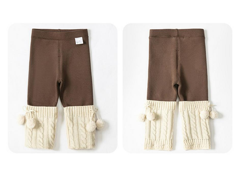 Girls' Fleece-Lined Cotton Leggings - Autumn/Winter 2025 Collection