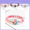 Princess Series Bracelet For Children Creative Cartoon Image Rainbow Beads Adjustable Wristband