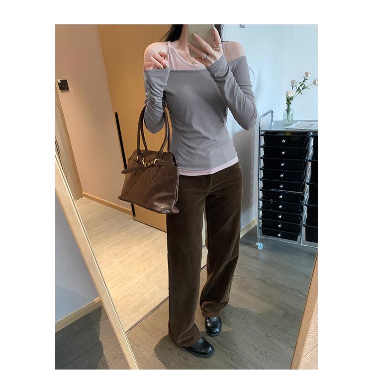 Petite Off-Shoulder Two-Piece Style Women's Spring 2026 T-Shirt