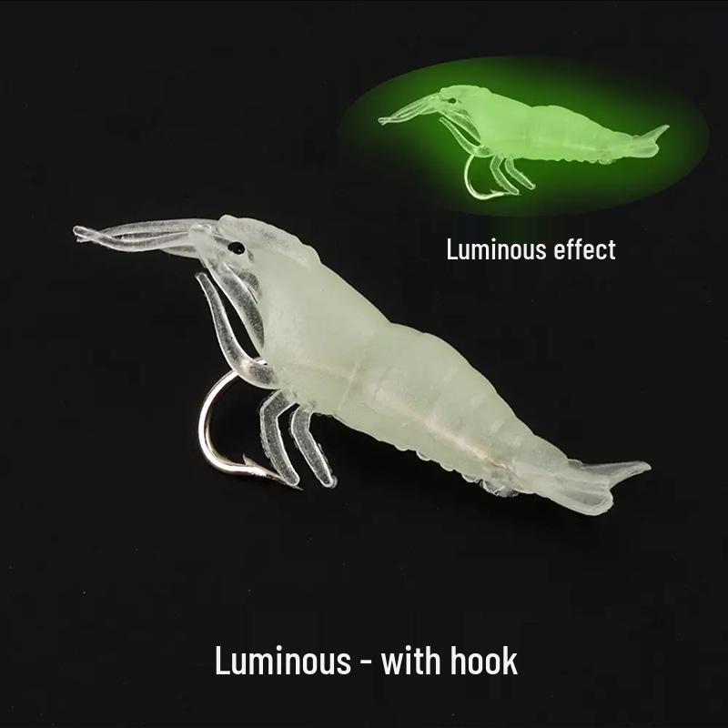 Bionic Night Glow Grass Shrimp Soft Lure for Bass and Sea Fishing.