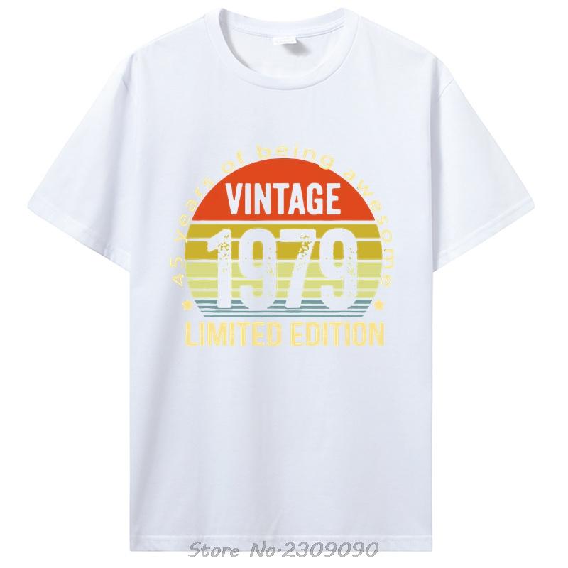 Graphic Streetwear Birthday Gifts Summer Style Cotton T-shirt Men Clothing Novelty Vintage Made In 1979 Fitness Tshirt Tees