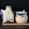 New Chinese Ceramic Soy Sauce Bottle Commercial Vinegar Cruet Kitchen Seasoning Bottle Liquor Chili Flask
