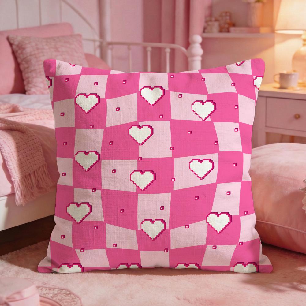 Cute Valentines Day Cushion Cover Premium Comfort Reversible Pillow Cove Two In One Design For Any Room Car Interior
