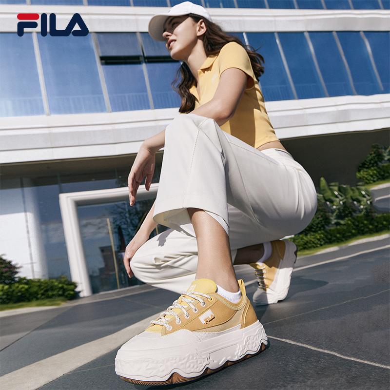 Fila Rock Dicke Sohle Vielseitig Langlebig Low Top Canvas Schuhe Damen Sneaker Gold-Aprikosen-Gelb F12W421301FGJ