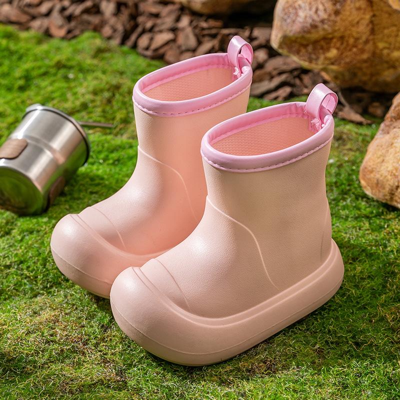 

Children s Rain Boots Boys School Kindergarten Waterproof Cartoon Non-Slip Baby Rain Boots Girls Summer New Water Shoes 24/25 рожевий