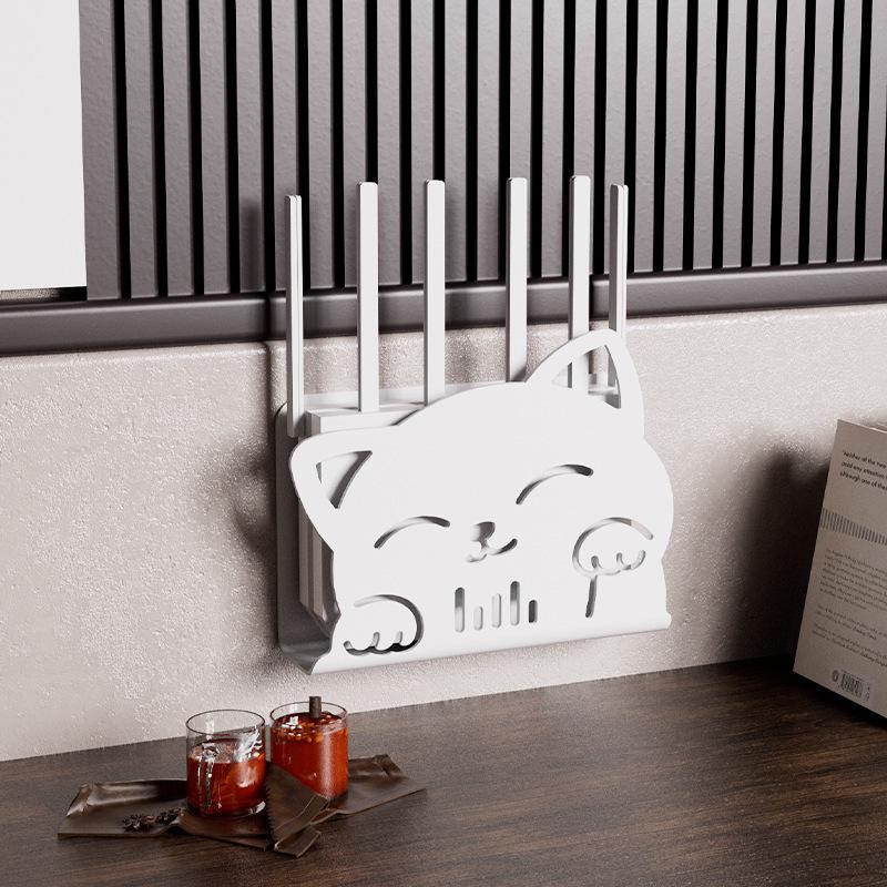 Raft de Depozitare Montat pe Perete pentru Router WiFi și Set-Top Box cu Gestionare Cabluri