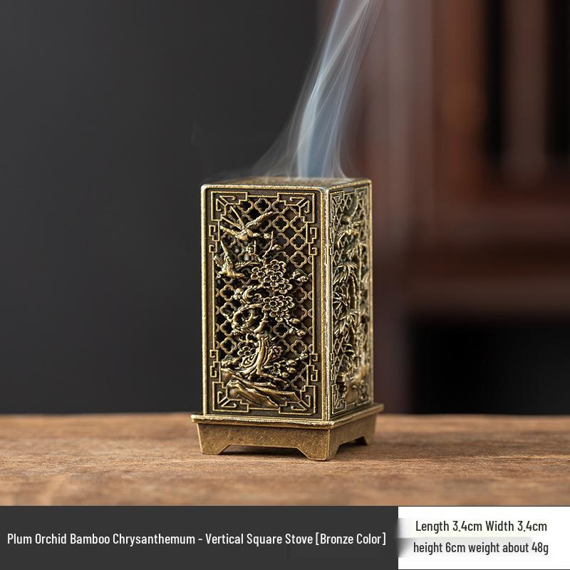 Vertical Baifu Hollow Creative Alloy Incense Burner - Office Decor