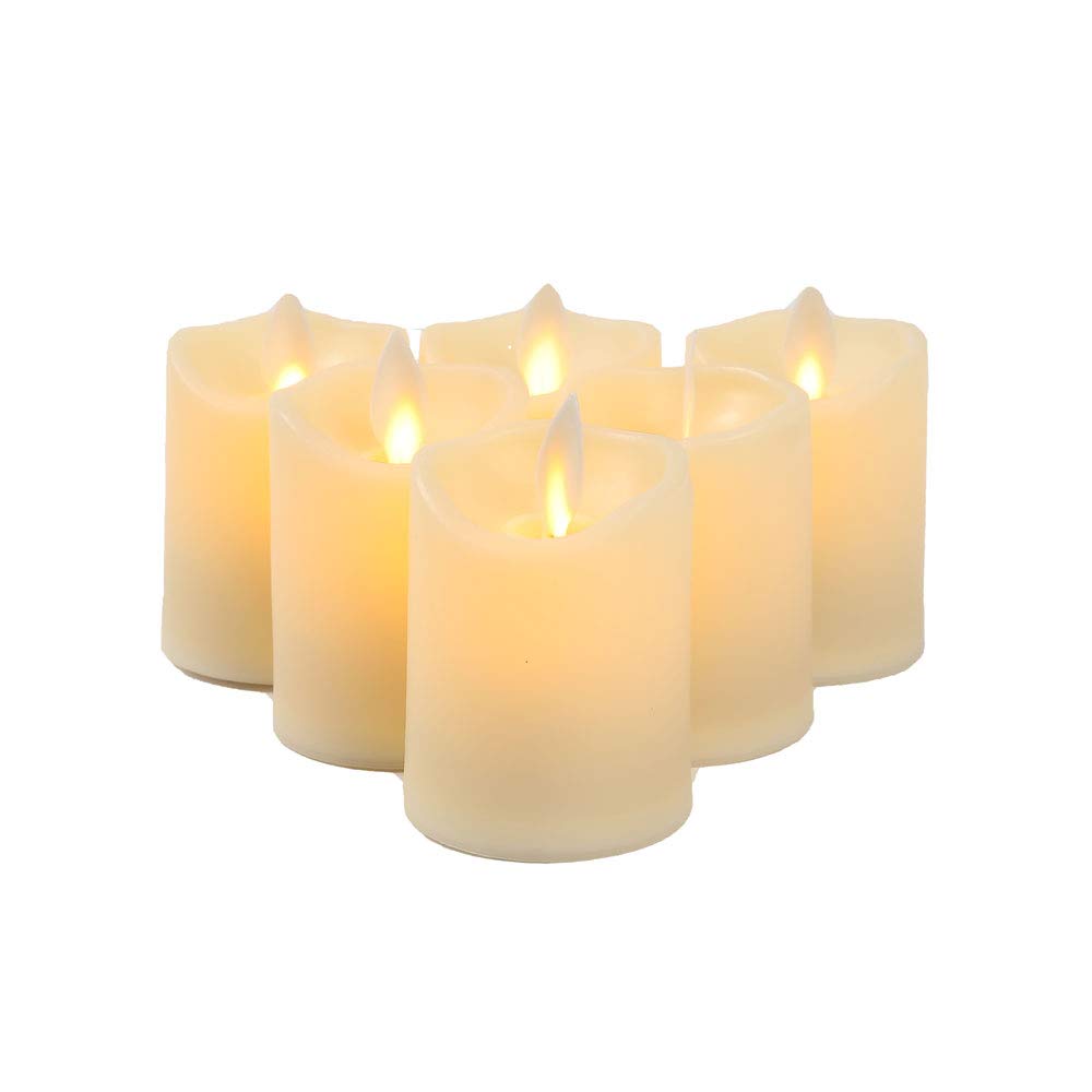 JHY DESIGN LED Candle Lights, 5x10cm, Battery Operated, Realistic Flickering Flame, Candle Lantern, Relaxing Light, Halloween, Christmas, Gift, Indoor