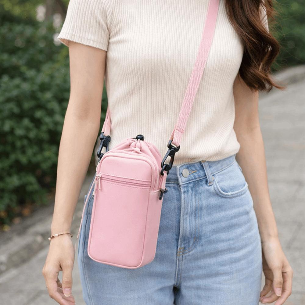 Adjustable Shoulder Strap Crossbody Water Bottle Bag Insulation Water Bottle Carrier Bag  Walking