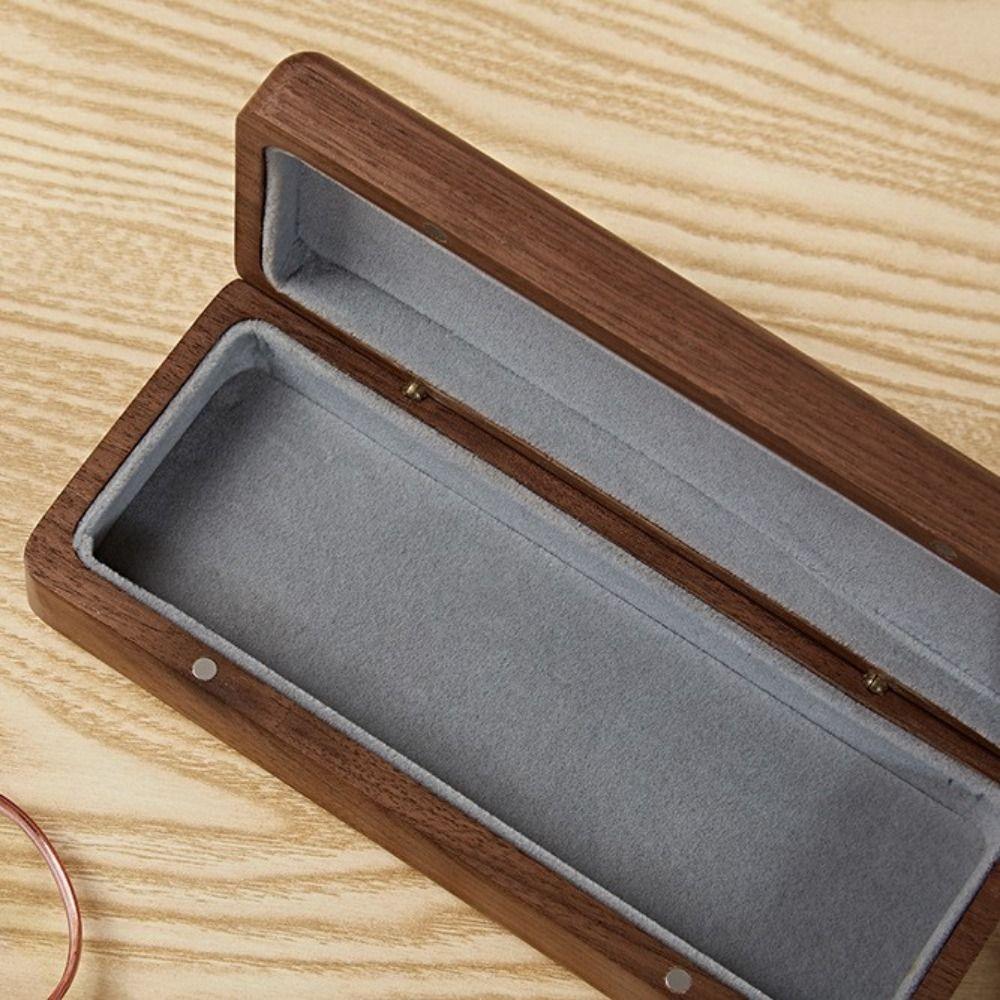 Outdoor Solid Wood Myopia Storage Box Glasses Case Wooden Case Black Walnut