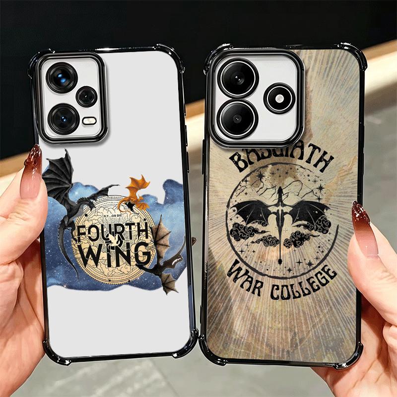 F-Fourth W-Wing Dragon Plating Phone Case For Xiaomi Redmi Note 14 15 Pro Plus 13 12 11 11S 11T 10 9S 9 5G Anti-Fall Airabag Cov