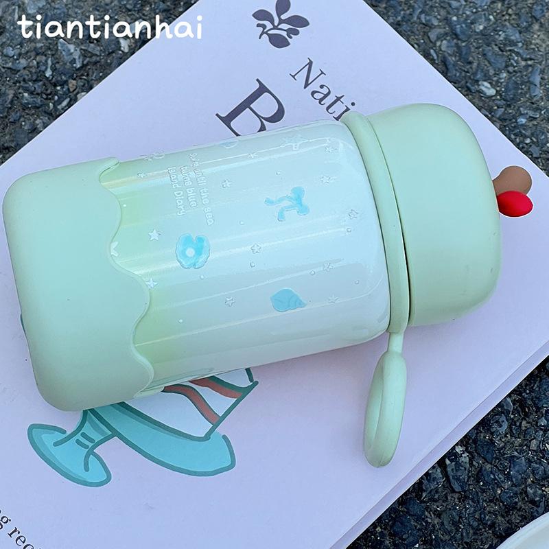 Water cup girls large-capacity portable cup ins direct drinking thermos cup small and cute students anti-drop and durable