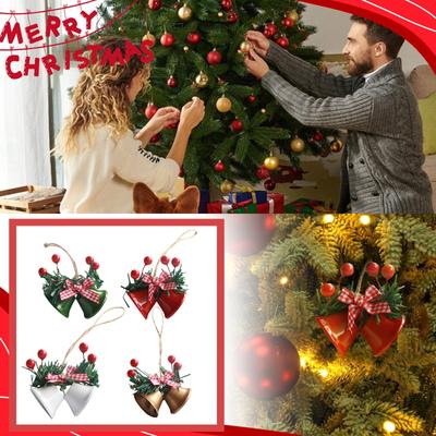Weihnachtsdekoration Doppelhorn Glocke Fenster Weihnachtsbaum Anhänger Handgefertigt DIY Zubehör Metall Glockenanhänger