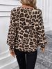 Classic Leopard Print V-neck  Sleeve Long-sleeved Shirt
