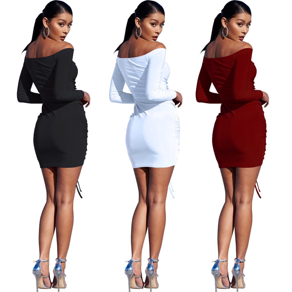 Buy Fashion Women Sexy Sexy Wrapped Chest Collar Dress Party Nightclub ...
