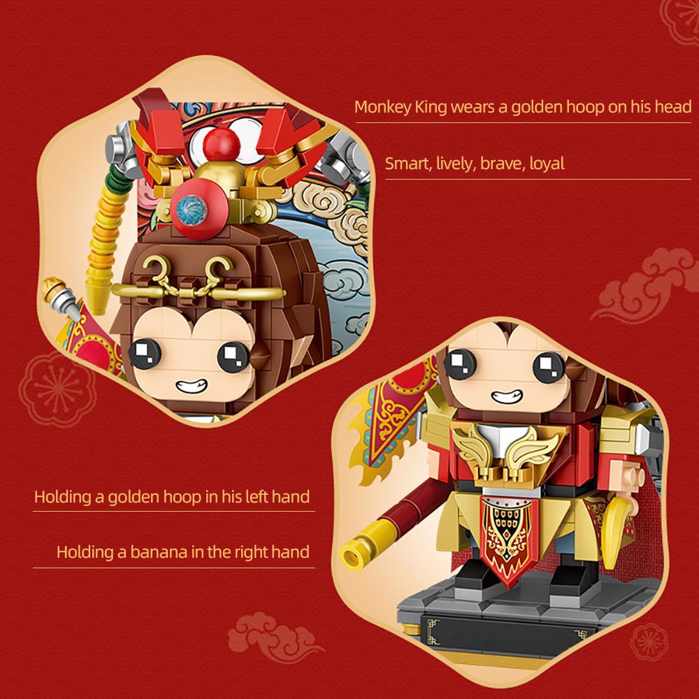 Zrób to sam Król Małp Chang'e Modelowanie 399SZT Klocki Tradycyjna Chińska Postać Opowiadająca Historie Prezenty Świąteczne dla Dorosłych