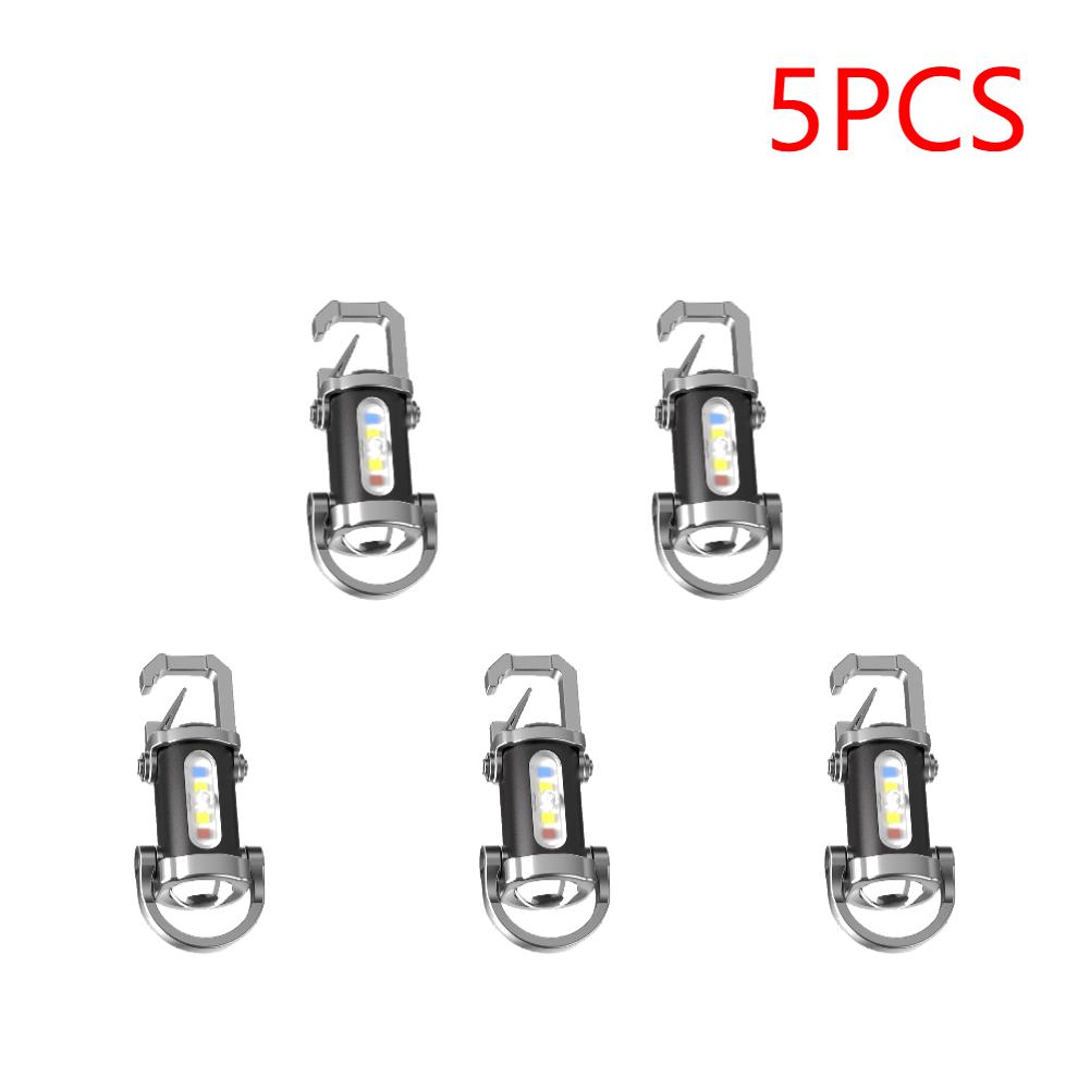 2-10PCS COB LED Keychain Flashlight Multifunctional Portable Keychain Torch Waterproof Camping Flashlight for Camping Hiking