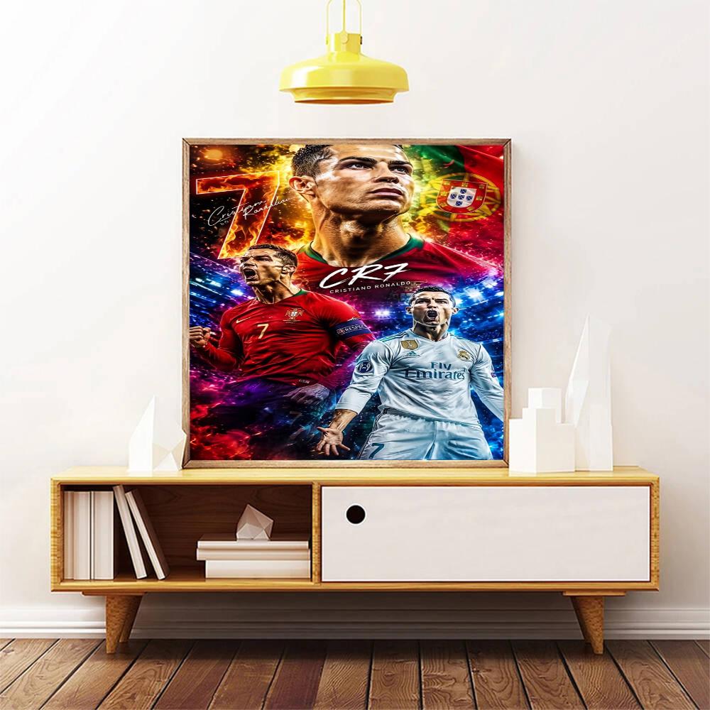 Cristiano Ronaldo 5D Diamond Painting Round Diamond Rhinestones Mosaic Diamond Embroidery Wall Paintings Rhinestones Gift Frameless