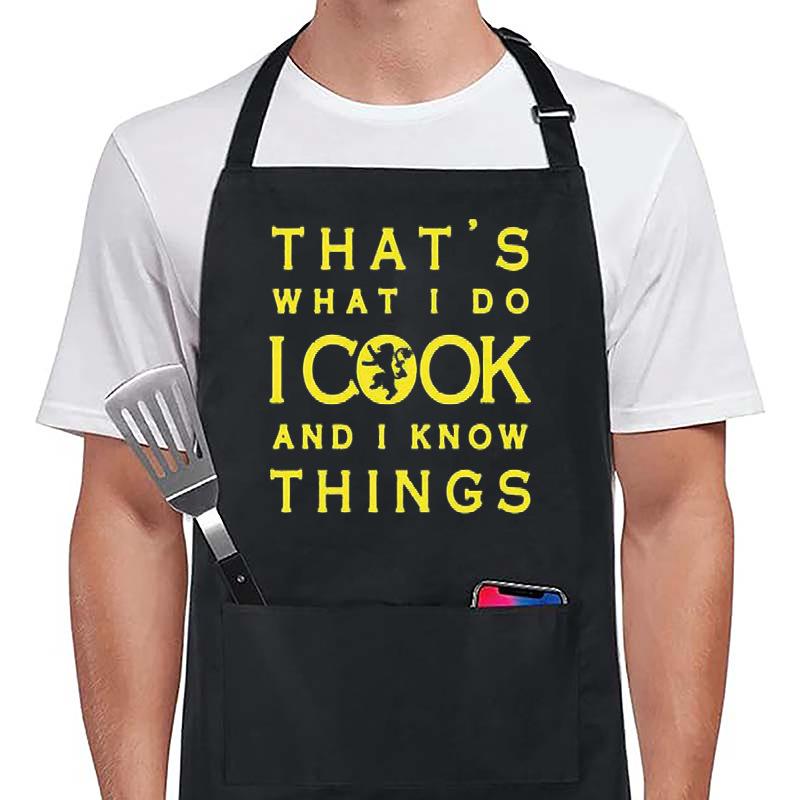 Unisex Hanging Neck Creative Letter Logo Apron for Couples - Ideal for Restaurants and Work