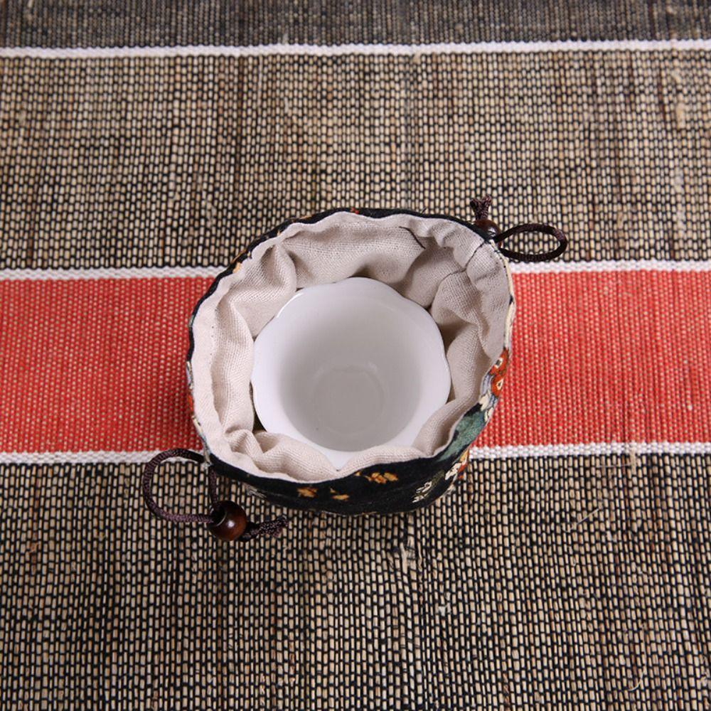 Drawstring Bundle Pocket Cotton Linen Teaware Storage Bag Teapot Bundle Pocket Tea Tools Teacup Bag