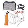Fish Lock Buckle With Reel Stainless Steel Lanyard 5-snap Float Fish Stringer Controller Clip Outdoor Fishing Equipment