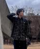 SELITIO Label Point Vintage Check Shirt Black