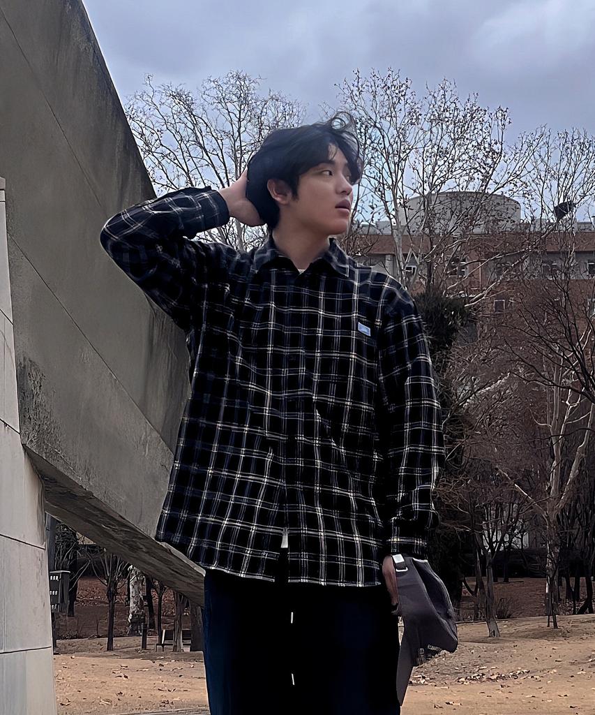 SELITIO Label Point Vintage Check Shirt Black