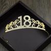 18th Birthday Gifts Princess Crown Headband Crystal Wedding Crown Hairband Women Headwear Hair Decor Fashion Accessories