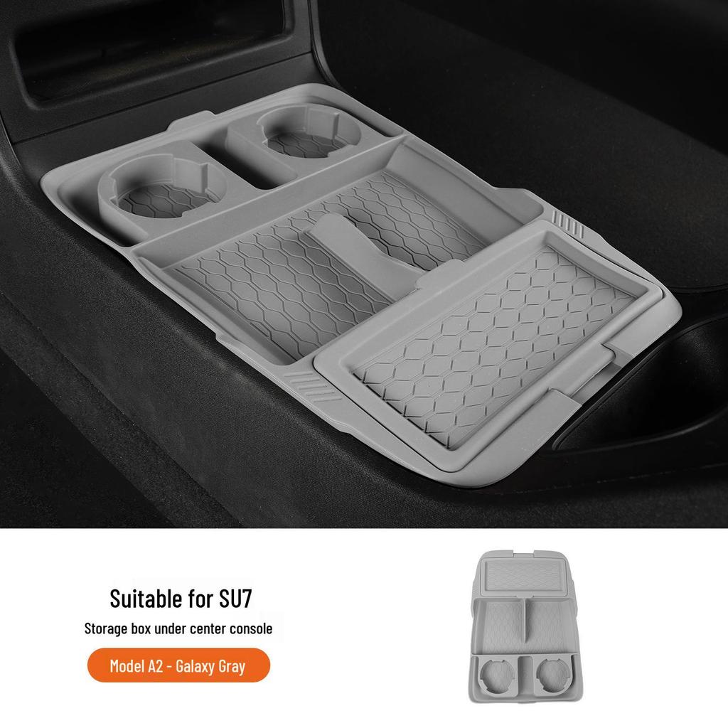 Soft Rubber Organizer for Xiaomi SU7 Console Storage Compartment, Car Interior Accessories