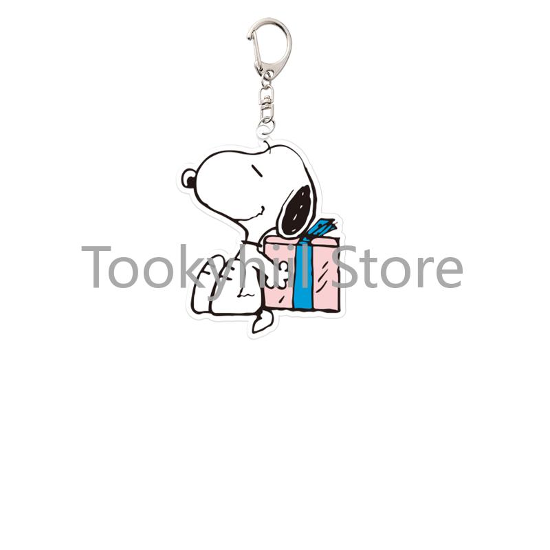 Acrylic Snoopy Keychain Student Cosplay Hanging Decor Boy Cute Anime Cartoon Bag Christmas Pendant Child Birthday Gift
