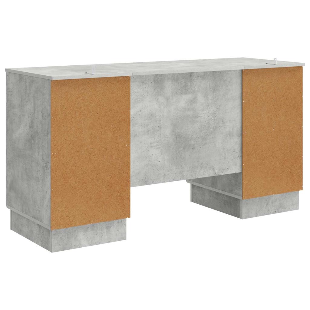 Desk with Door Concrete Grey 142.5 x 50 x 75 cm Particleboard