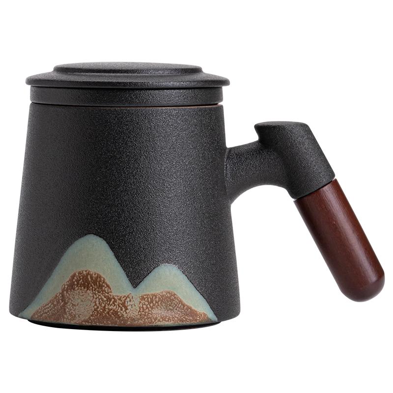 Su-style Hand-painted Ceramic Office Teacup with Filter
