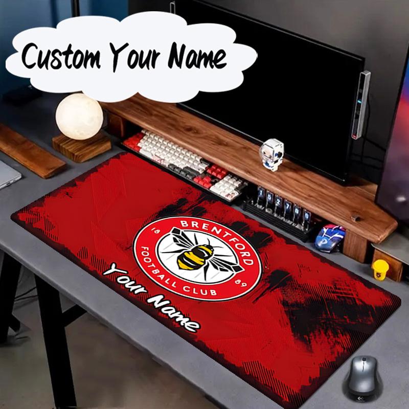 Custom Name Mouse pad Brentford Football Club Logo Mouse pad, Gaming Mouse Pad, keyboard pad, Desk Decor for computer notebook Fan Birthday Gift