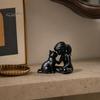 Girl Cat Sculpture 3D Printed and Statue, Cute with Kitty Figurine Resin Desktop Decor, Modern Art High-end Texture Ornament for Home Office