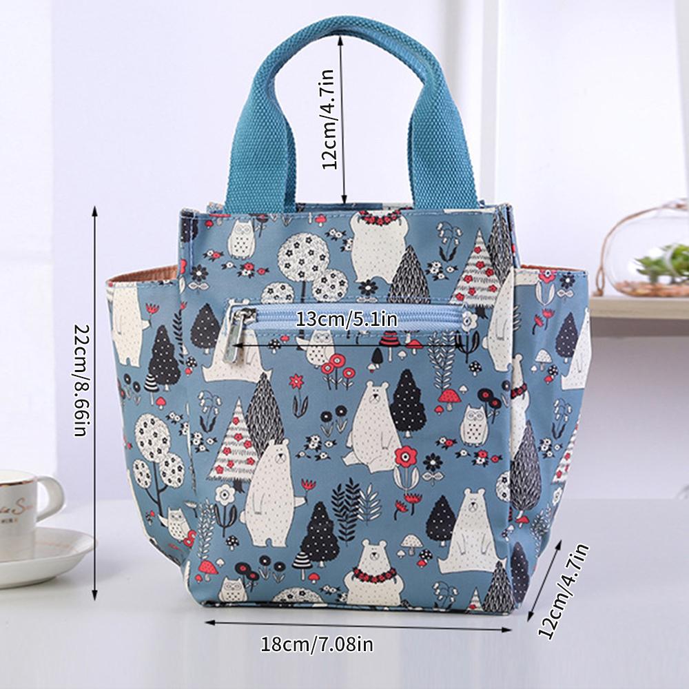 Zippered Insulated Oxford Lunch Bag – Spacious Tote for Food, Work, School & Mommy Essentials