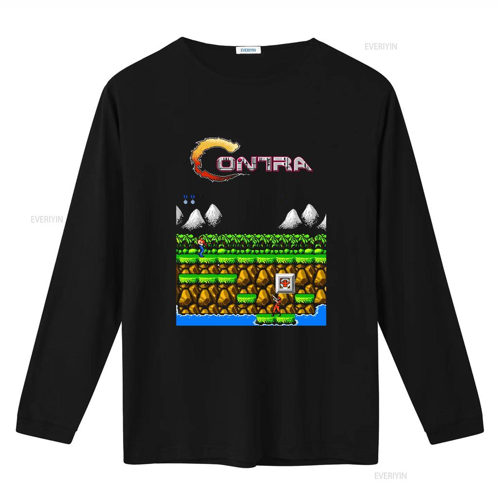 Contra gryzor stage 1 NES Famicom hra 8bitová obrazovka Tričko Arkádová klasika vintage retro design všechny velikosti vintage Vyprané