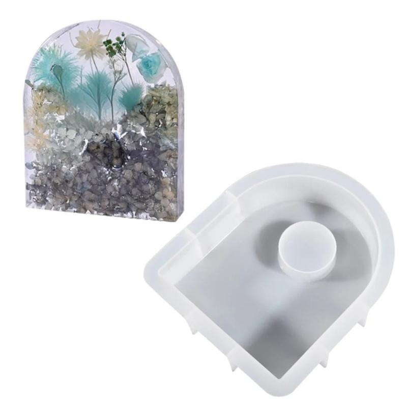 Bookend Table Clock Resin Mould Hexagonal Square Oval Rectangular Silicone Mold for Preserving Flowers Diy Wedding Gift