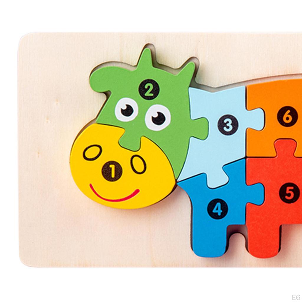 for Toddlers, Montessori Toys, Animal Shaped Wooden Puzzle
