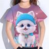 Animals 3d Print T Shirts Summer New Casual Baby T-Shirts Cute Cartoon Fashion Girl Clothes Short Sleeve Tees Girls Top