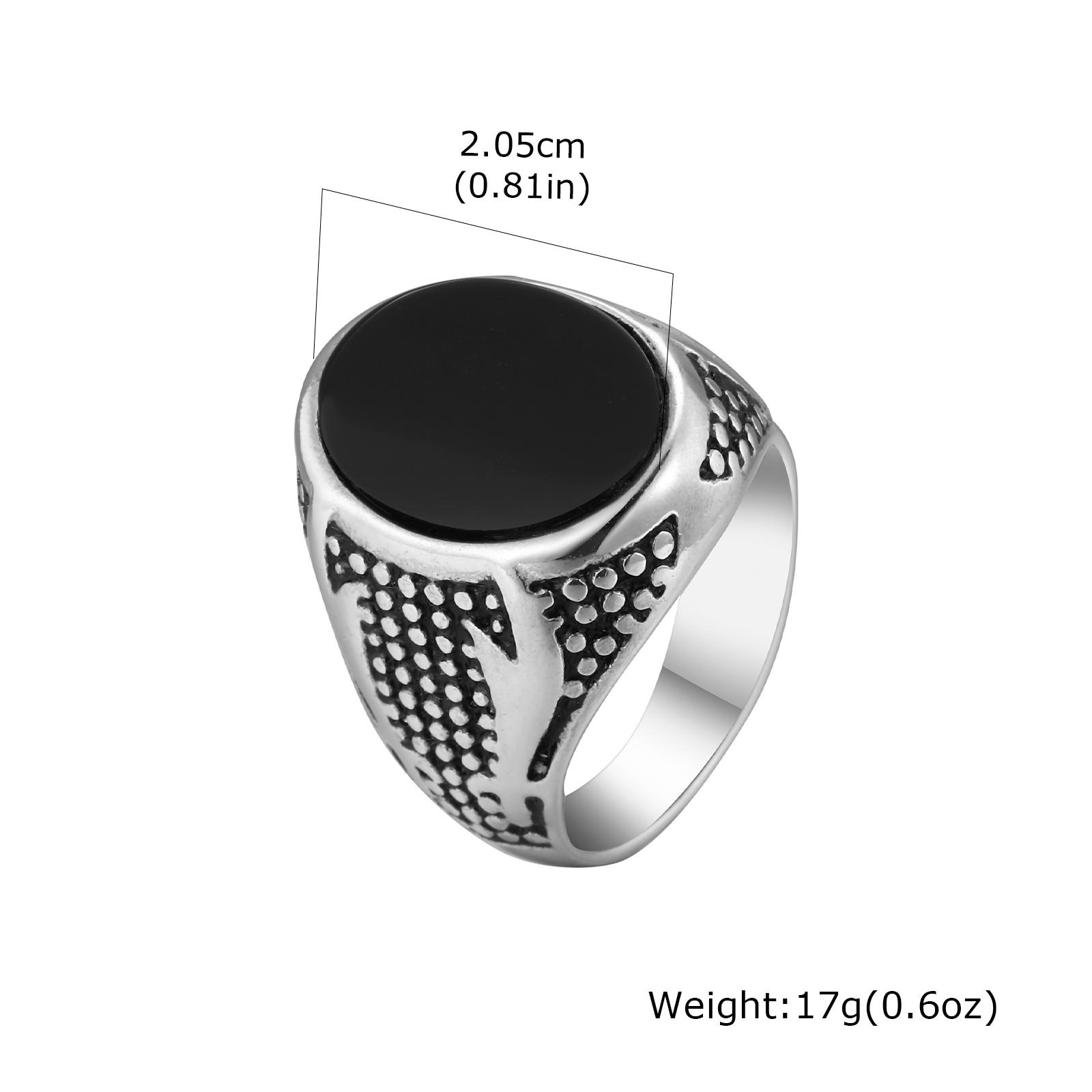 

Punk Onyx Stone Rings for Men,Zoleferka Sword Double Sword Stainless Steel Signet Ring,Fashion Gifts for Him Jewelry 11