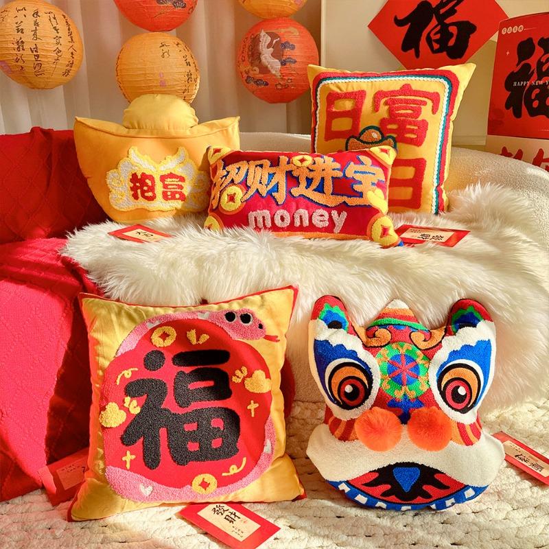 Embroidery Velvet Cushion Cover Luxury European Pillow Cover Gold PillowCase Geometry Home Decorative Sofa Throw Pillow