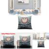Only Pillowcases Minimalist Cartoon Owl Throw Pillow With Removable Linen Cover For Home Decor