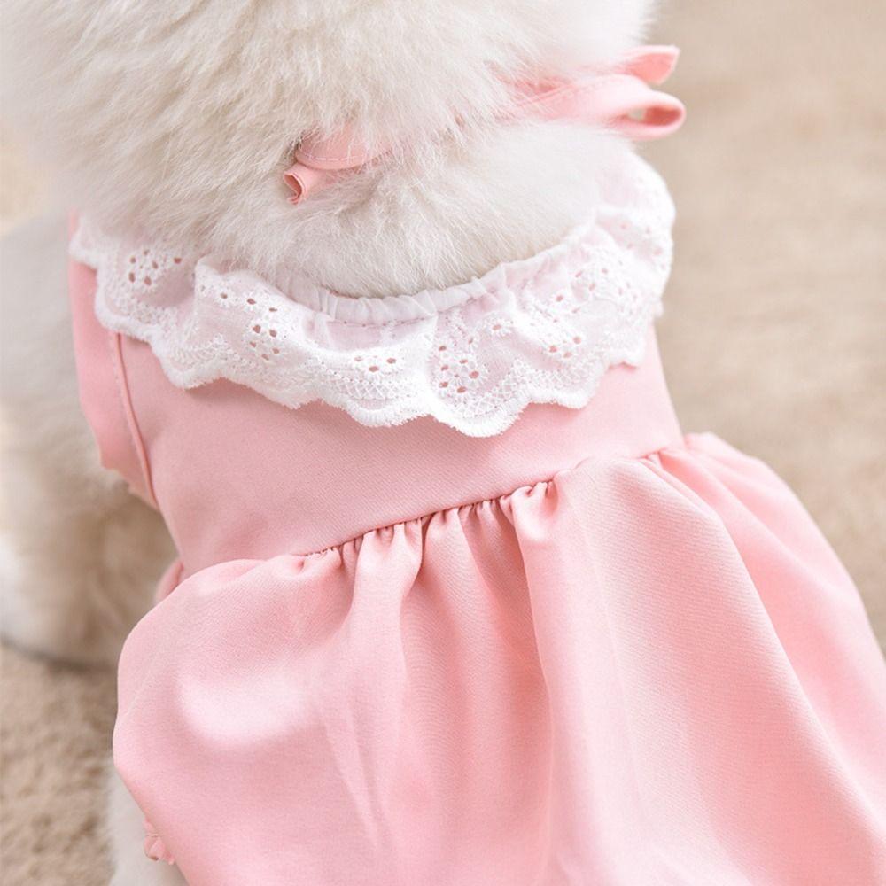 Breathable Cat Lace Skirt Thin Pet Clothes Summer Cat Princess Dress